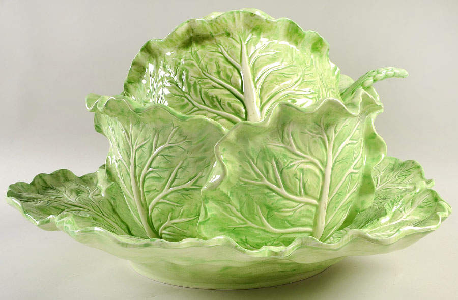 Vegetable Garden Figural Tureen & Lid with Ladle & Underplate by Fitz & Floyd-1