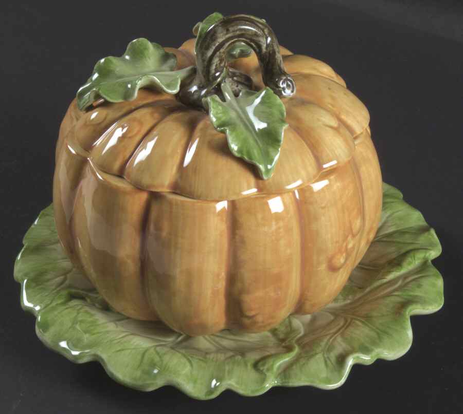Vegetable Garden Soup Bowl & Saucer Set with Lid by Fitz & Floyd-1