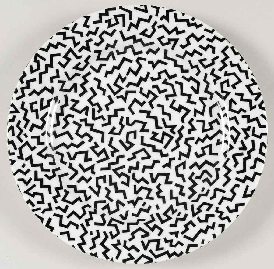 Venezia (Black & White) Luncheon Plate by Fitz & Floyd-1