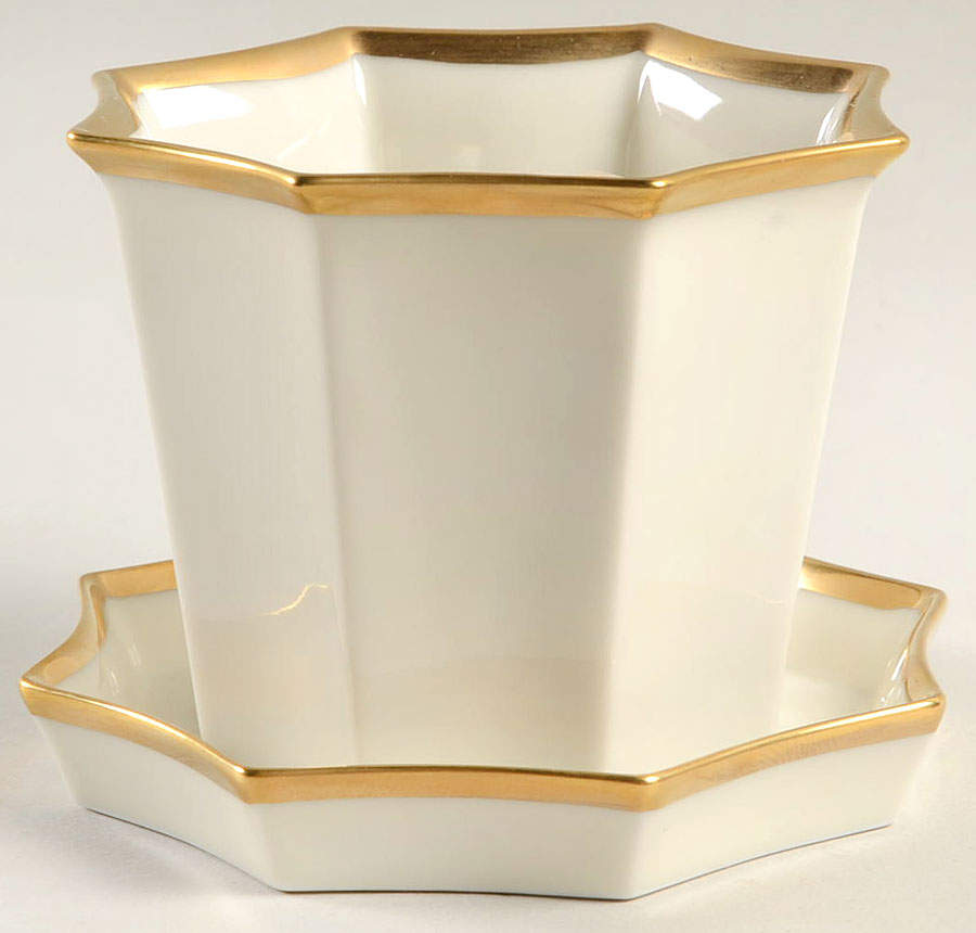 Versailles Crème 3" Flower Pot & Underplate by Fitz & Floyd-1
