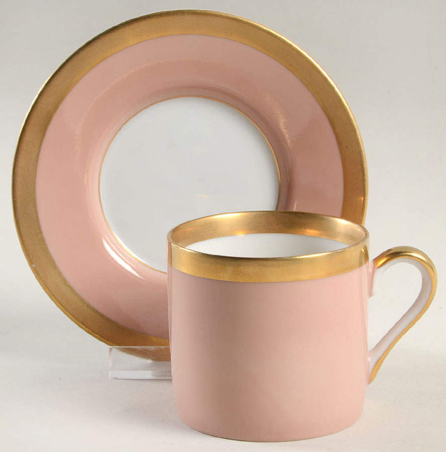 Versailles Dusty Rose Flat Demitasse Cup & Saucer Set by Fitz and Floyd-1