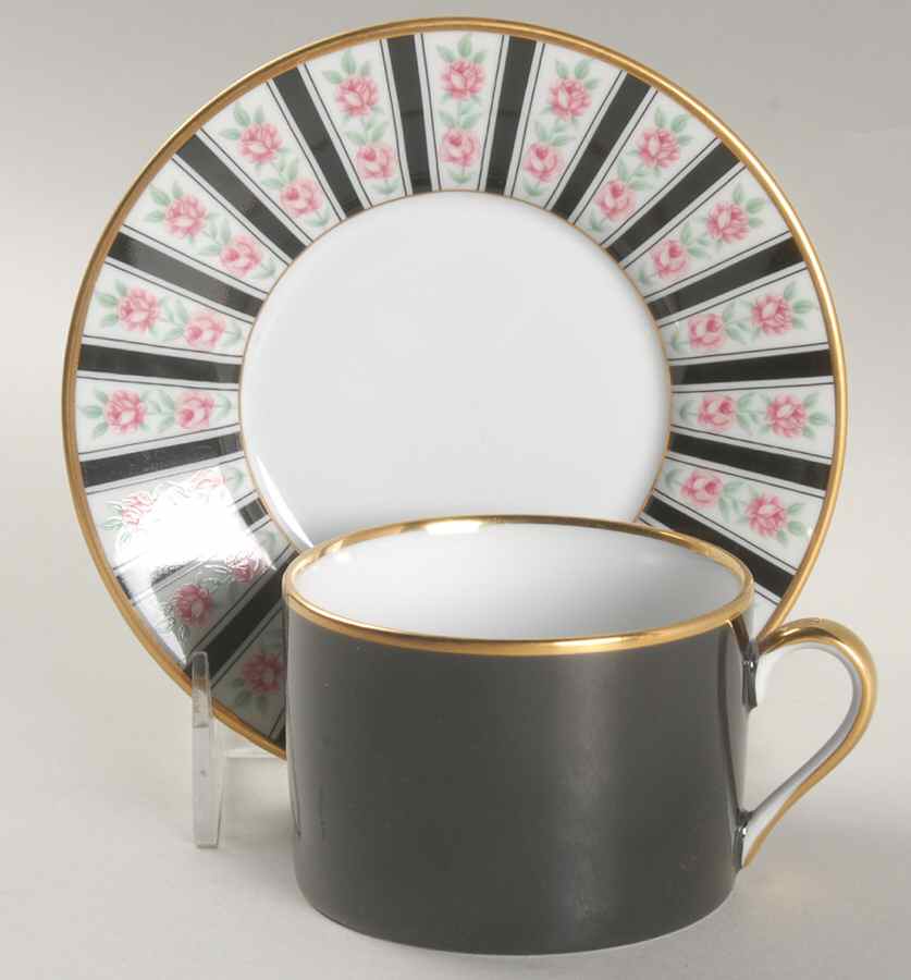 Victoriana Flat Cup & Saucer Set by Fitz & Floyd-1