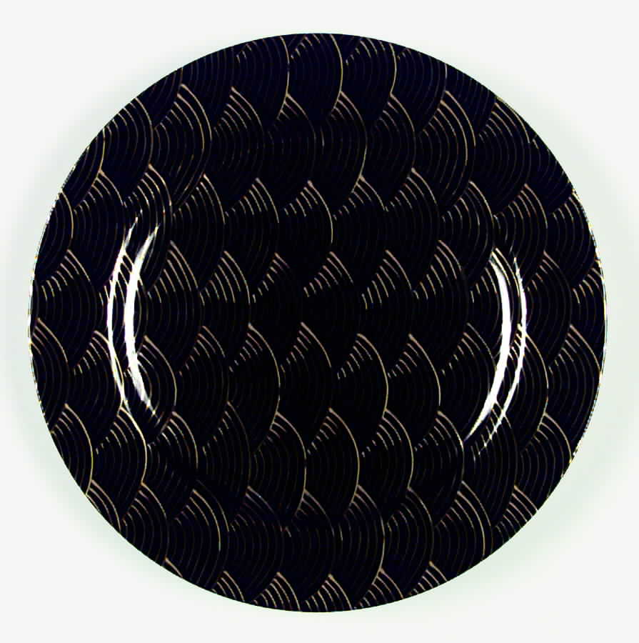 Waves Black Luncheon Plate by Fitz & Floyd-1