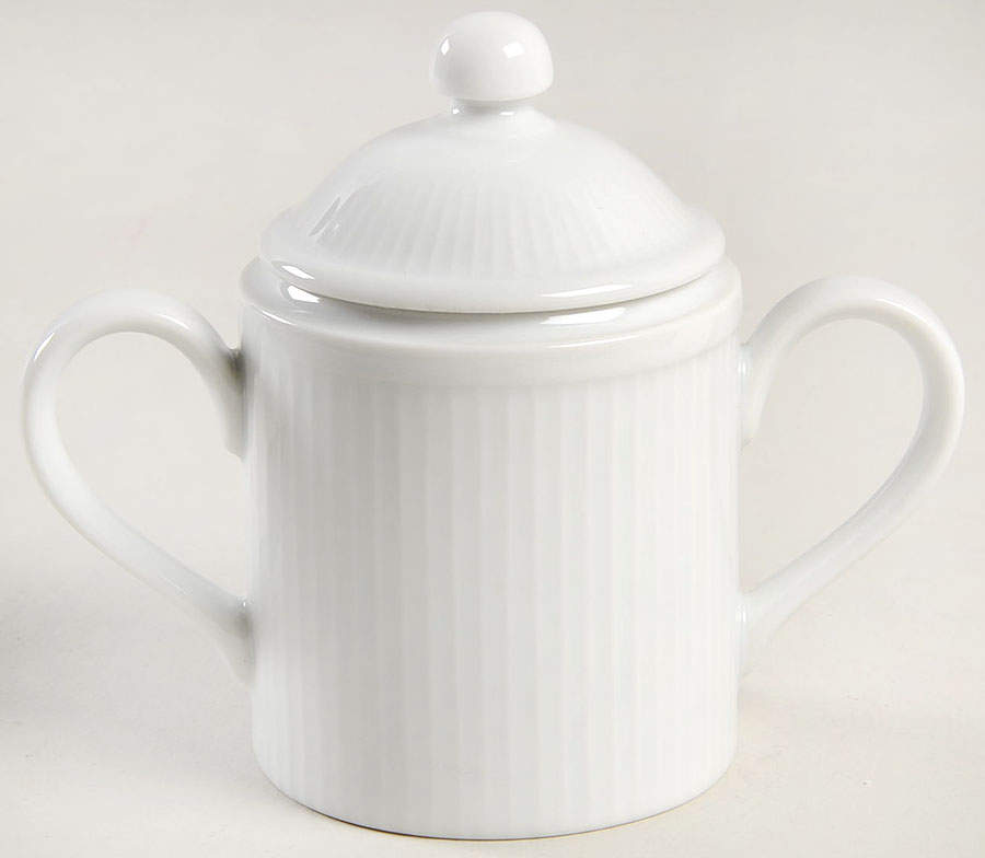 White Classic Sugar Bowl & Lid by Fitz & Floyd-1
