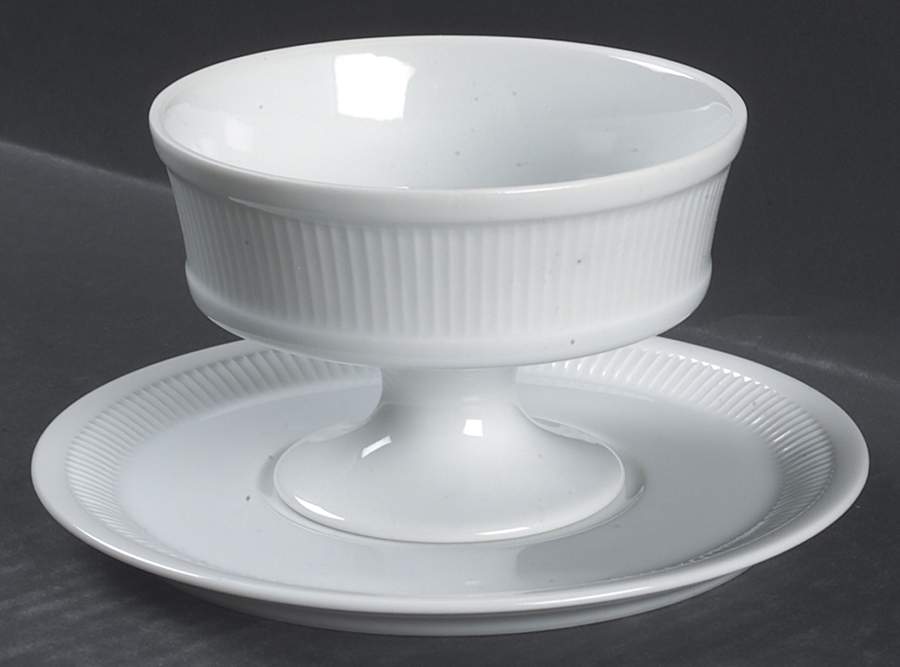 White Classic China Sherbet with Underplate by Fitz & Floyd-1