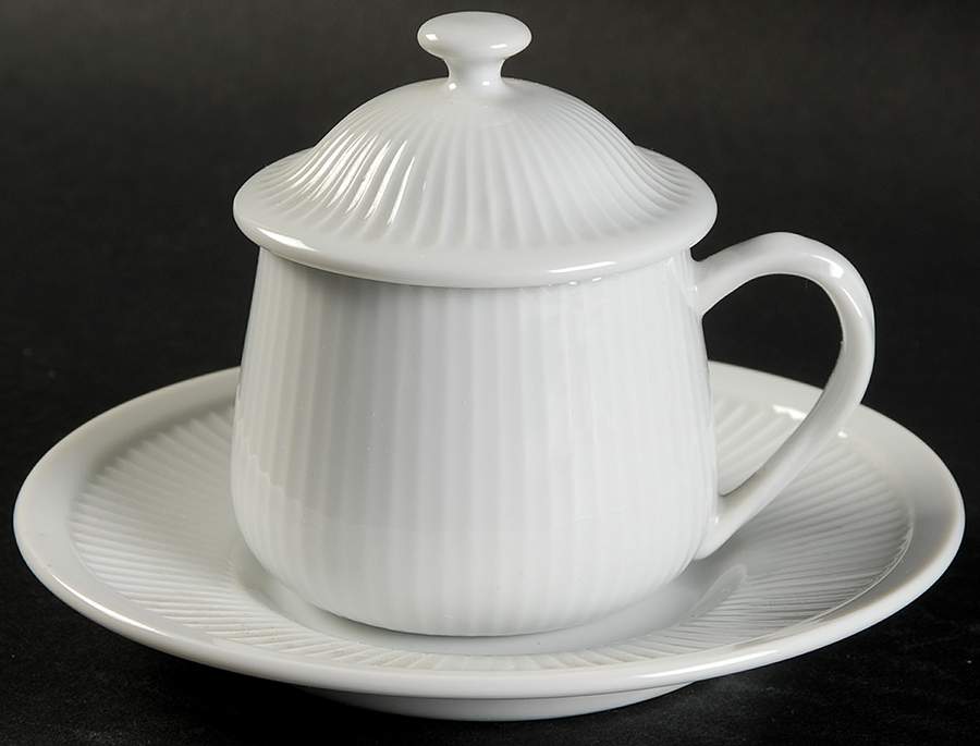 White Classic (3 Pc) Pot de Creme (Lid, Base & Underplate) by Fitz & Floyd-1