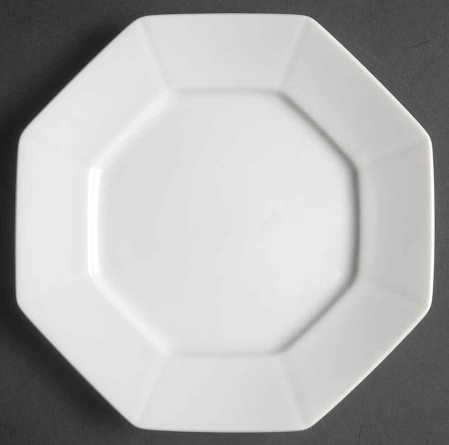 White Octagonal Bread & Butter Plate by Fitz & Floyd-1