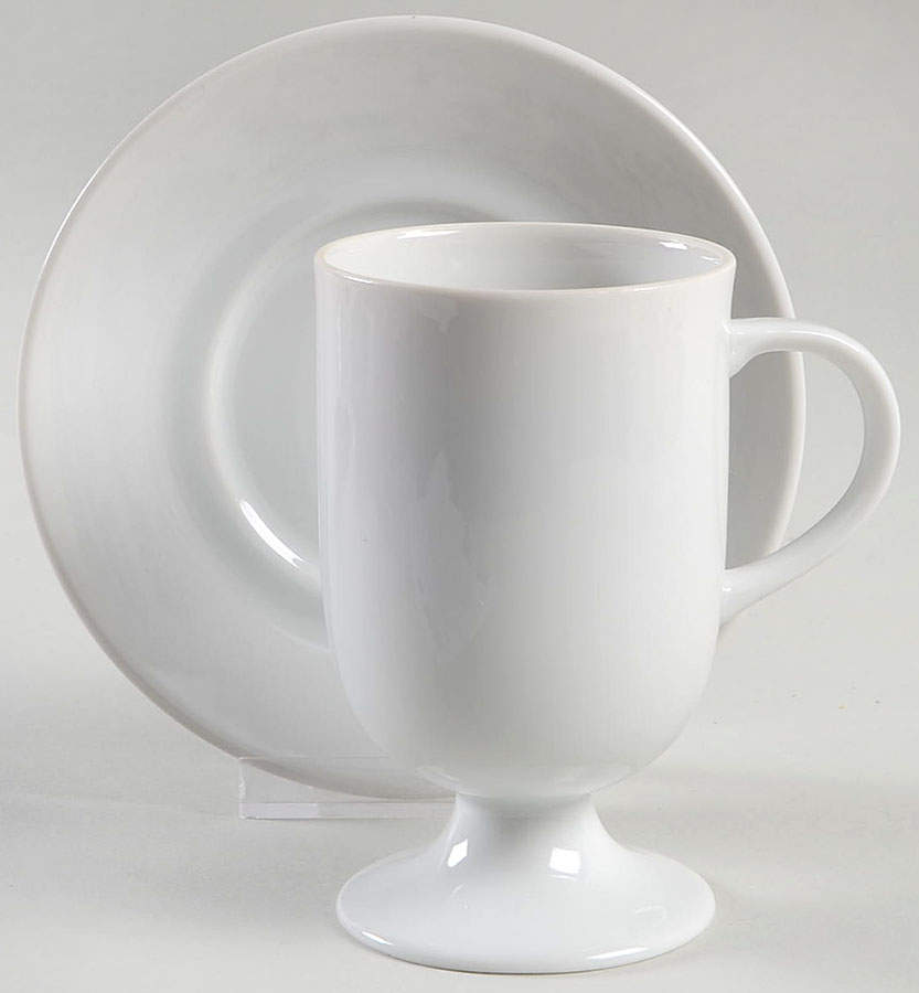 White Shoulders Footed Cup & Saucer Set by Fitz & Floyd-1