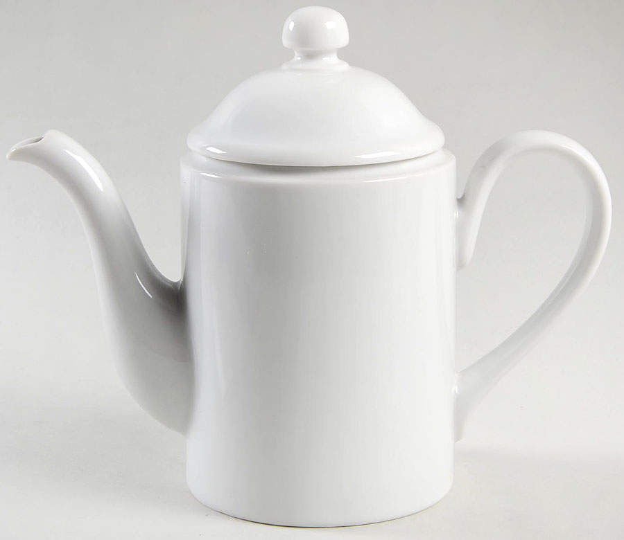 White Shoulders Mini Coffee Pot & Lid by Fitz & Floyd-1