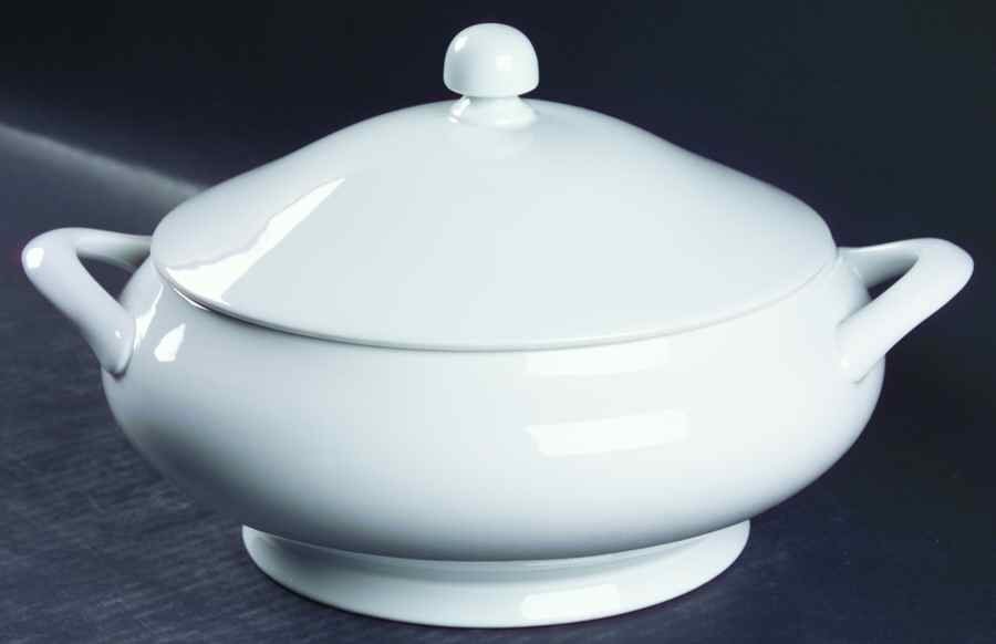 White Shoulders Round Covered Vegetable by Fitz & Floyd-1