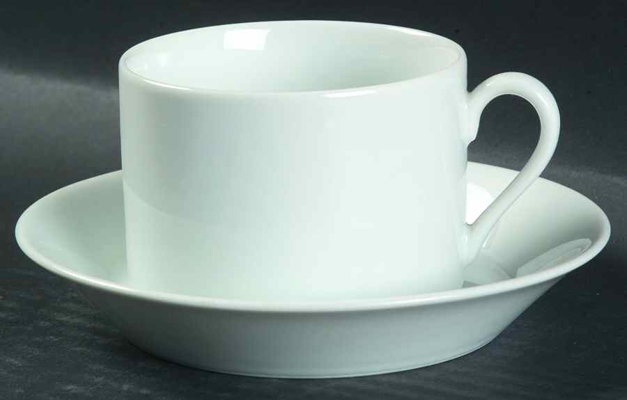 White Shoulders Flat Cup & Saucer Set by Fitz & Floyd-1