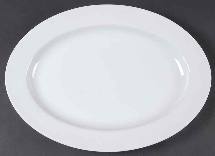 White Shoulders 14" Oval Serving Platter by Fitz & Floyd-1