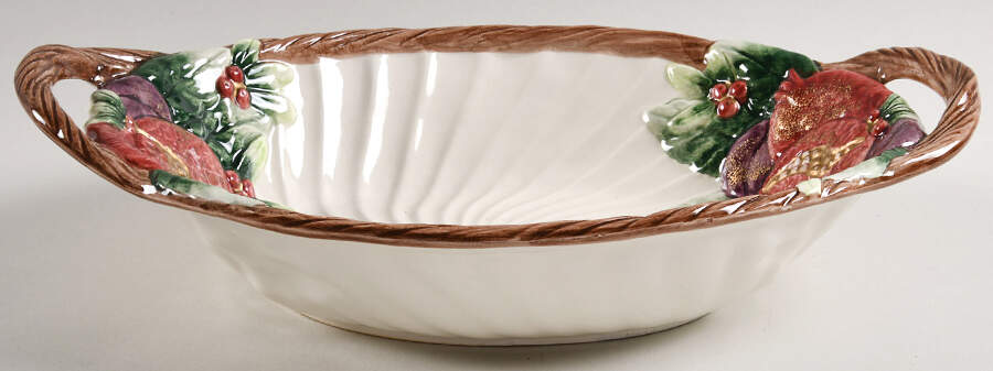 Winter Fruit 12" Oval Vegetable Bowl by Fitz and Floyd-1