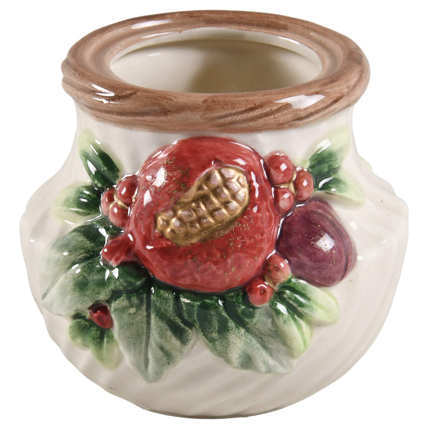 Winter Fruit Sculpted Sugar Bowl No Lid by Fitz and Floyd-1
