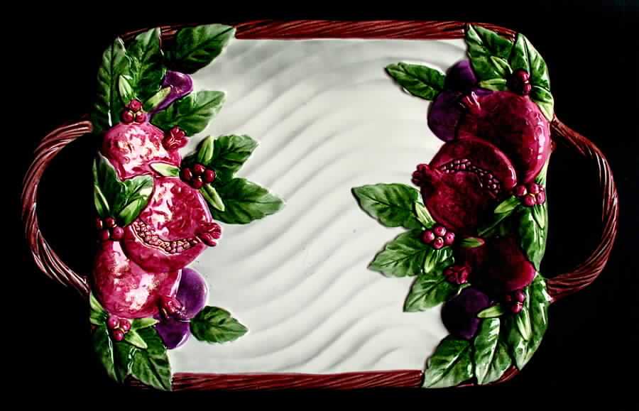 Winter Fruit Handled Serving Tray by Fitz and Floyd-1