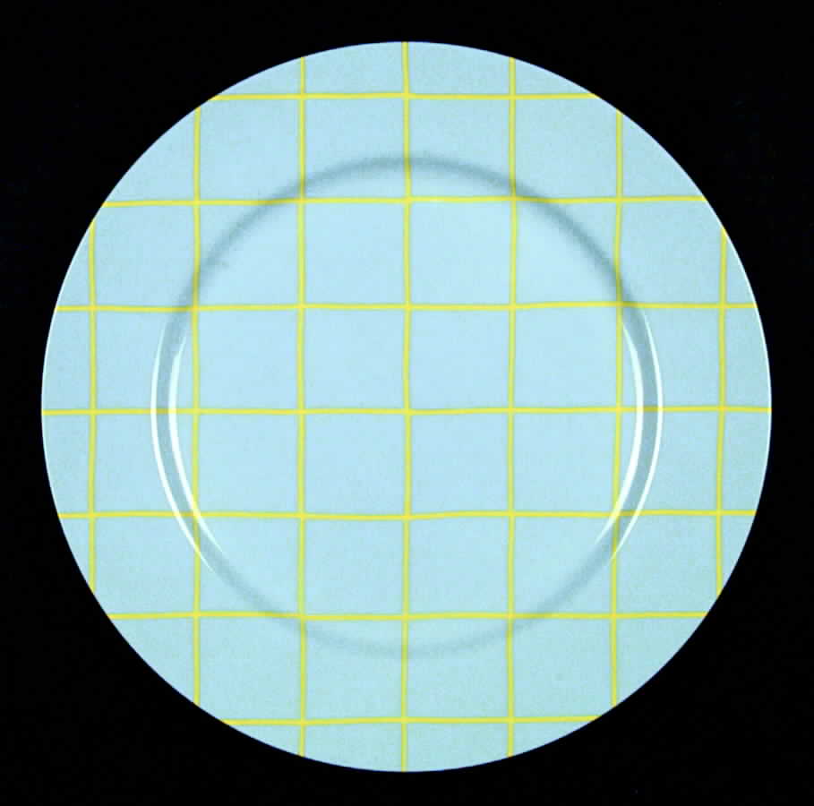 Windowpane (Yellow Stripes on Aqua) Dinner Plate by Fitz & Floyd-1