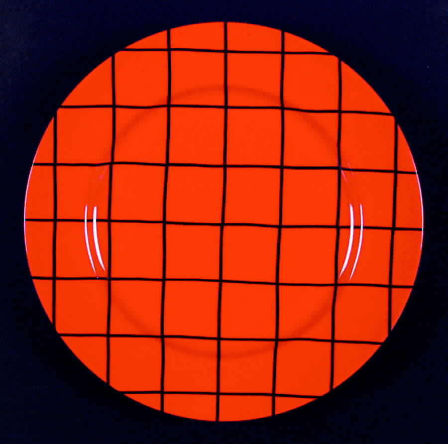 Windowpane (Black Stripes on Red) Dinner Plate by Fitz & Floyd-1