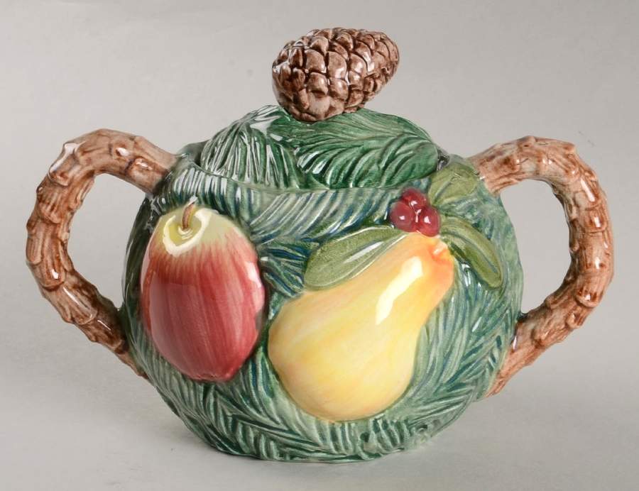 Woodland Santa Sugar Bowl & Lid by Fitz & Floyd-1
