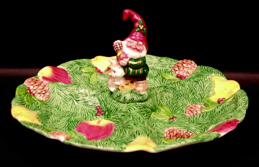 Woodland Santa 3-Part Relish by Fitz & Floyd-1