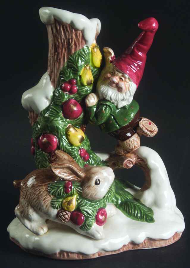 Woodland Santa 7" Candlestick by Fitz & Floyd-1
