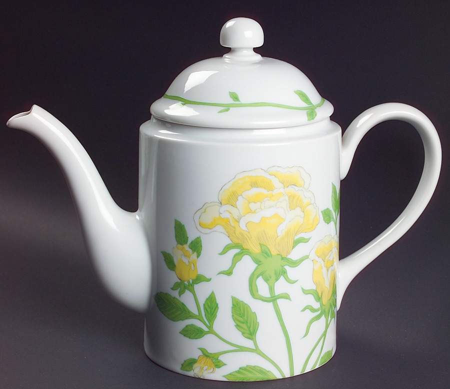Yellow Rose Coffee Pot & Lid by Fitz & Floyd-1