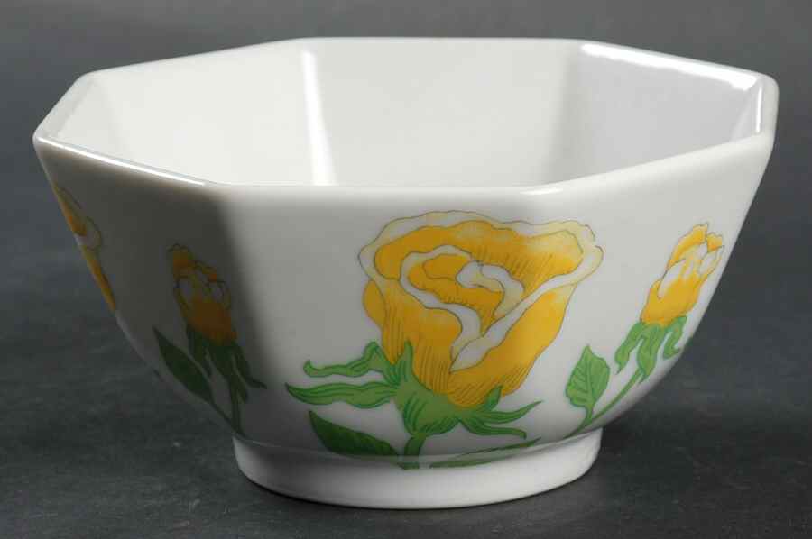 Yellow Rose 5" Octagonal Vegetable Bowl by Fitz & Floyd-1