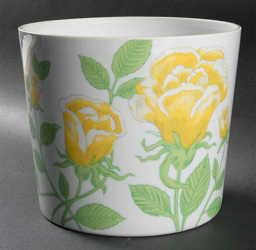 Yellow Rose 6" Flower Pot by Fitz & Floyd-1