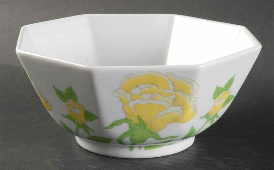 Yellow Rose 6" Octagonal Vegetable Bowl by Fitz & Floyd-1