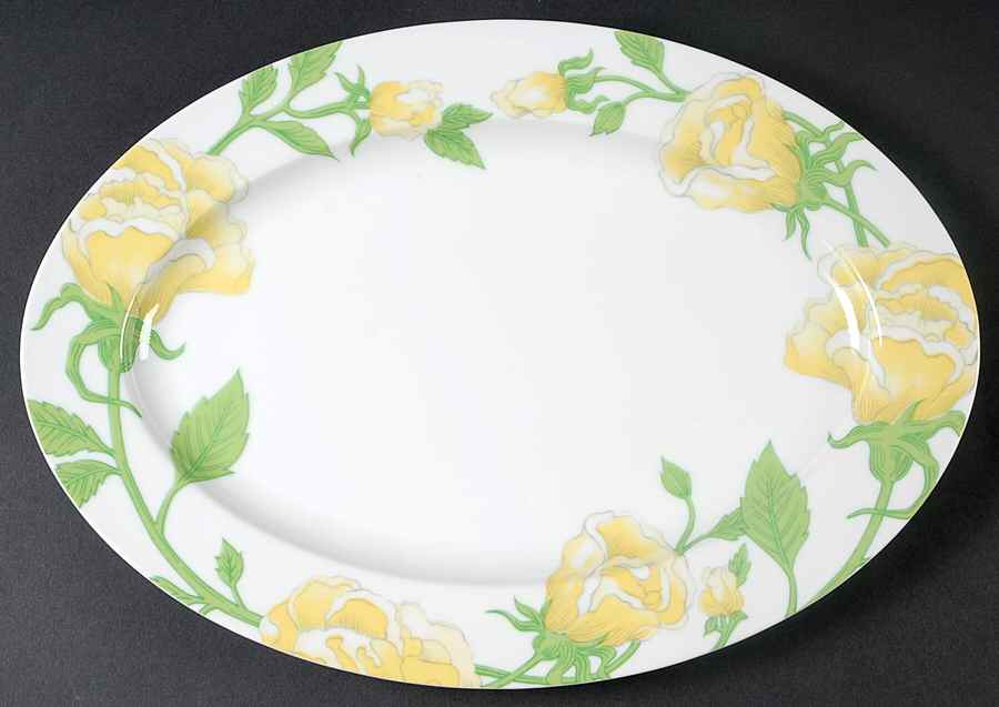 Yellow Rose 14" Oval Serving Platter by Fitz & Floyd-1