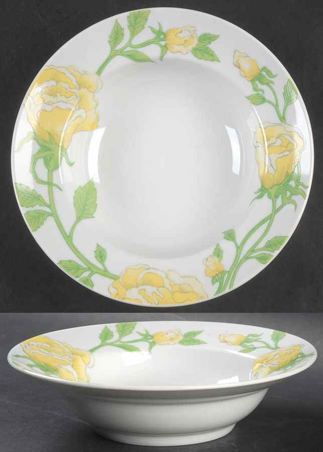 Yellow Rose Rim Cereal Bowl by Fitz & Floyd-1