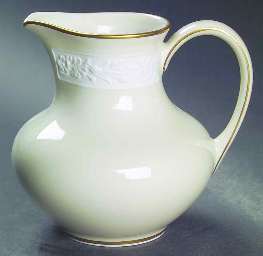 Ariana (Embossed, Gold Trim, Coupe) Creamer by Flintridge-1
