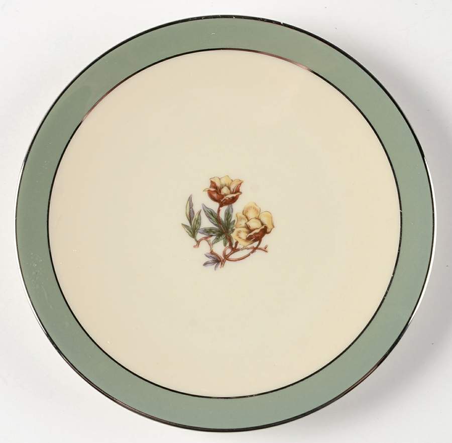 Avalon Sage Green (Platinum Trim) Coupe Bread & Butter Plate by Flintridge-1