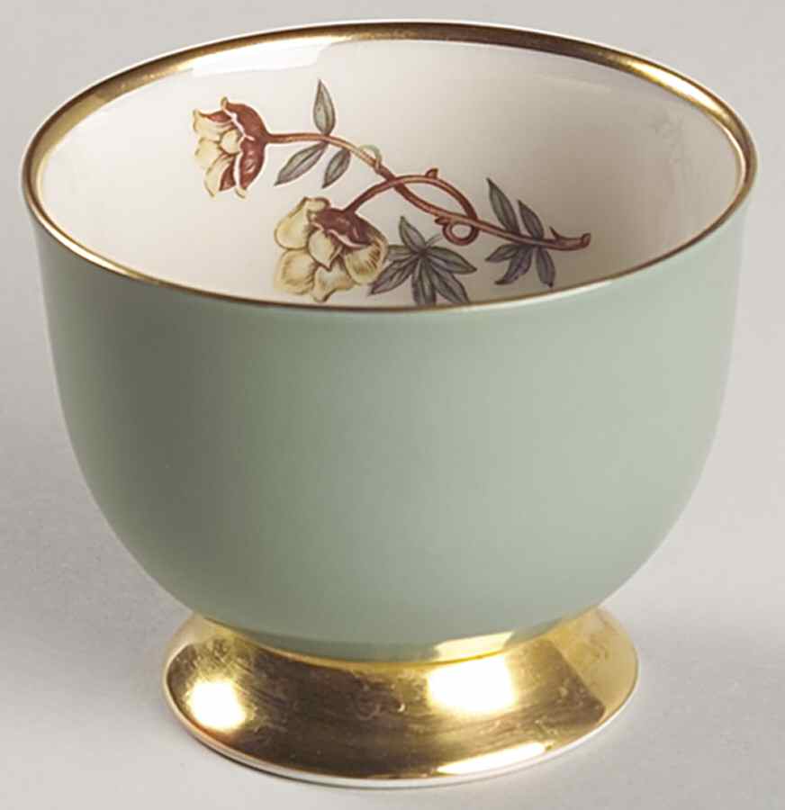 Avalon Sage Green (Gold Trim) Single Egg Cup by Flintridge-1