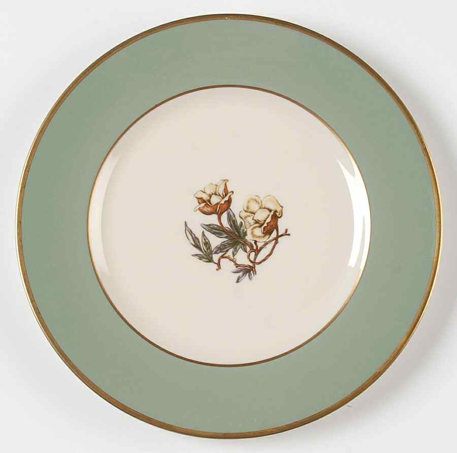 Avalon Sage Green (Gold Trim) Salad Plate by Flintridge-1