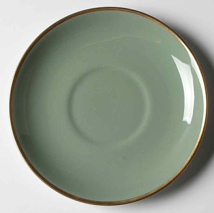 Avalon Sage Green (Gold Trim) Saucer for Cream Soup Bowl by Flintridge-1