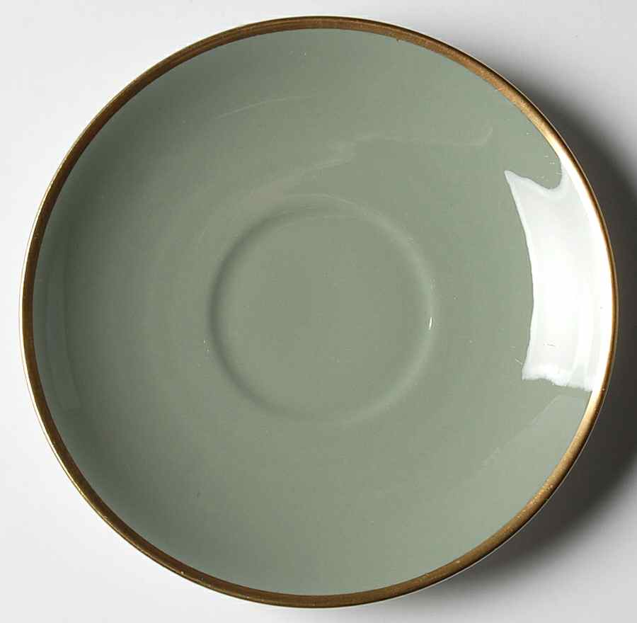 Avalon Sage Green (Gold Trim) Saucer by Flintridge-1