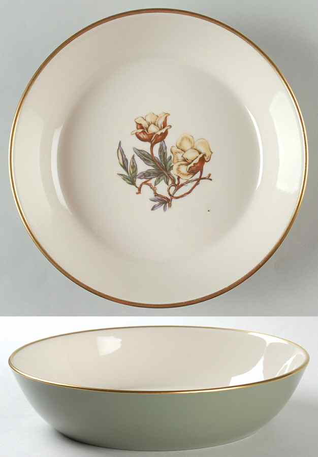 Avalon Sage Green (Gold Trim) 8" Round Vegetable Bowl by Flintridge-1