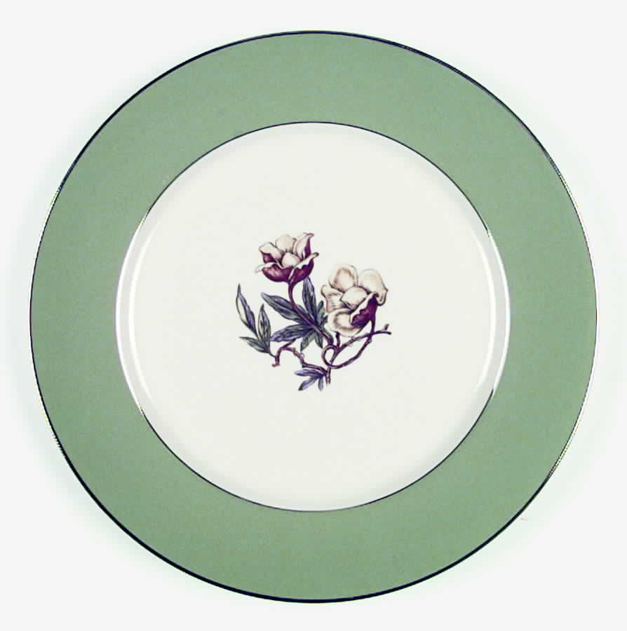 Avalon Sage Green (Platinum Trim) Dinner Plate by Flintridge-1