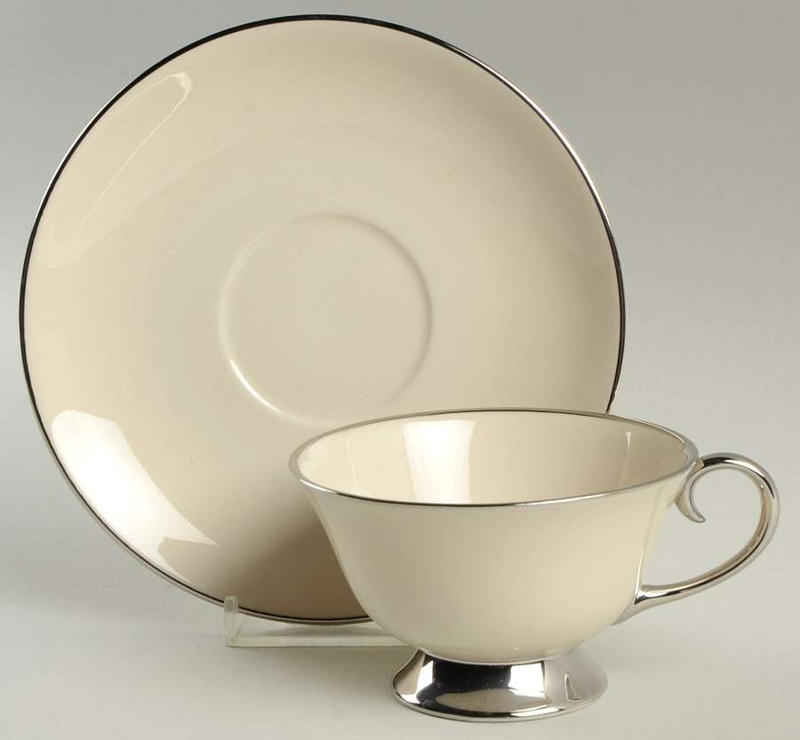 Bellmere (Rim & Coupe) Footed Cup & Saucer Set by Flintridge-1