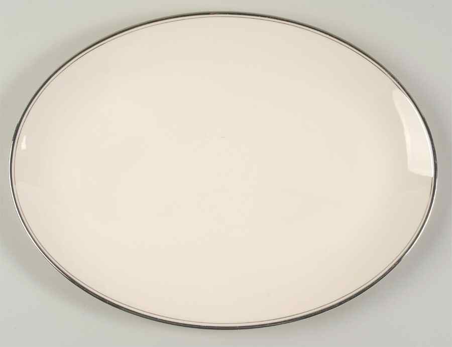 Bellmark II (Platninum Trim) 14" Oval Serving Platter by Flintridge-1