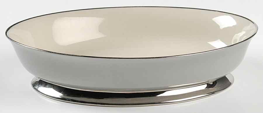 Brocade Gray (Coupe) 9" Oval Vegetable Bowl by Flintridge-1