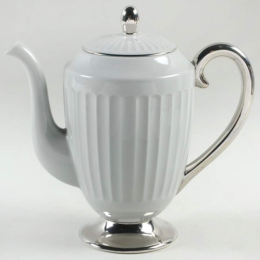 Brookmere Flutes Gray Coffee Pot & Lid by Flintridge-1