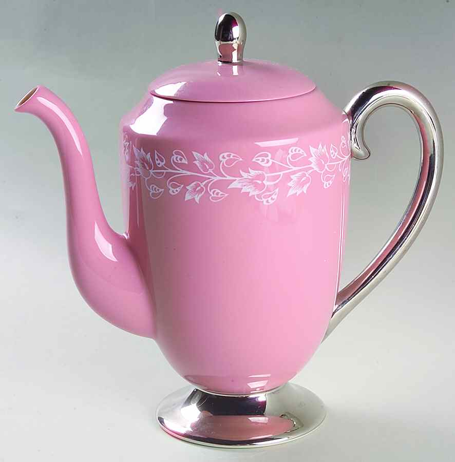 Brocade Rose (Coupe) Coffee Pot & Lid by Flintridge-1