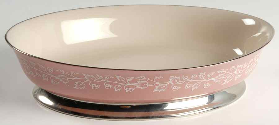 Brocade Rose (Coupe) 10" Oval Vegetable Bowl by Flintridge-1