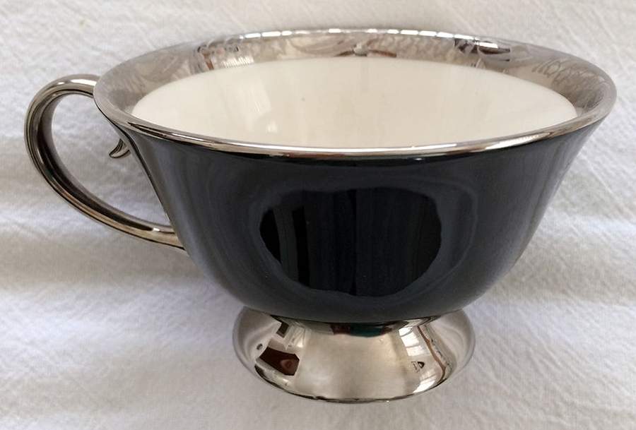 Bridal Wreath Black Footed Cup by Flintridge-1
