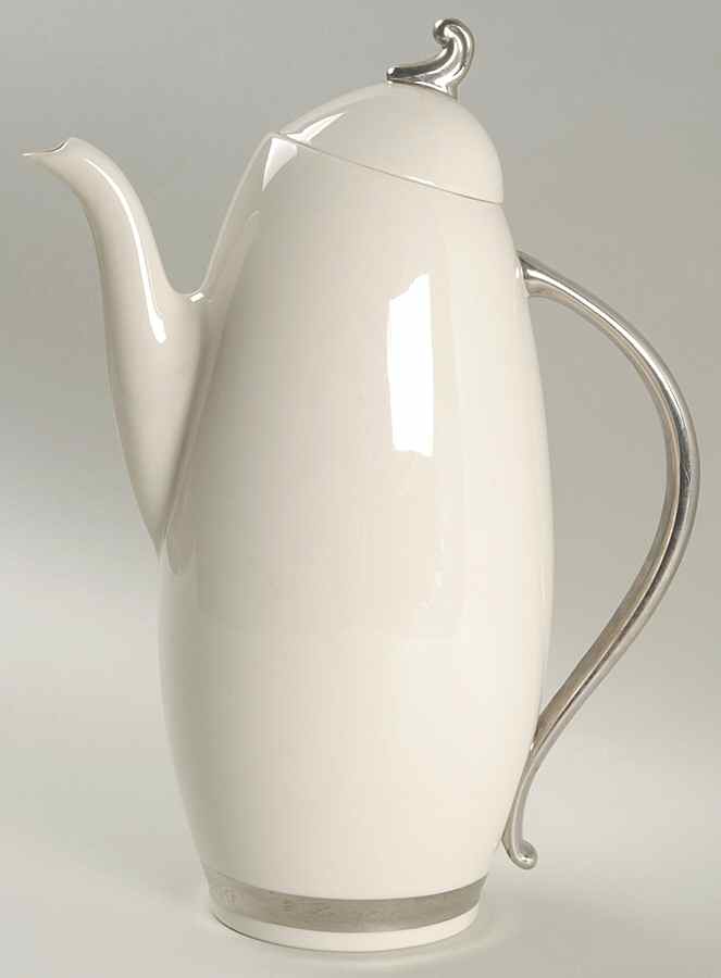 Bridal Wreath No Color Band Coffee Pot & Lid by Flintridge-1