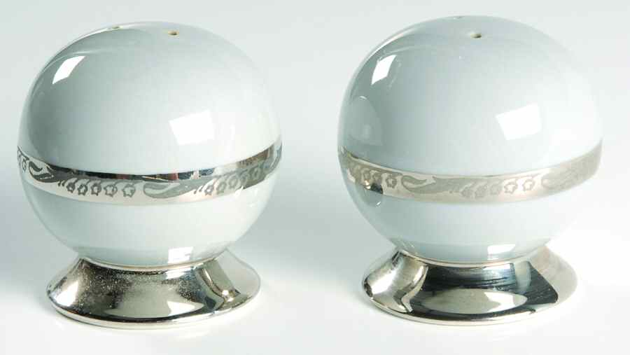 Bridal Wreath Gray Salt & Pepper Set by Flintridge-1