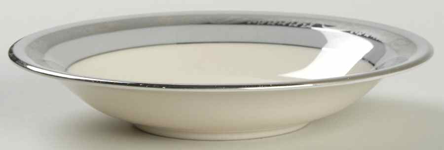 Bridal Wreath Gray Rim Fruit/Dessert (Sauce) Bowl by Flintridge-1