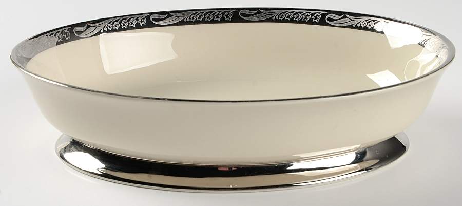 Bridal Wreath No Color Band 10" Oval Vegetable Bowl by Flintridge-1