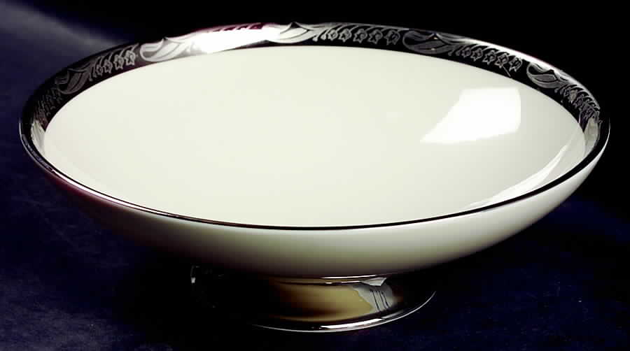 Bridal Wreath No Color Band Round Compote (Height X Width) by Flintridge-1